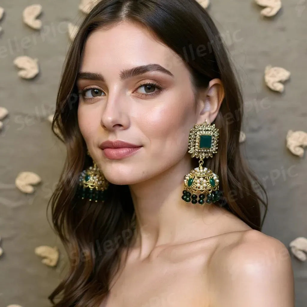 GreenTraditional Jhumka